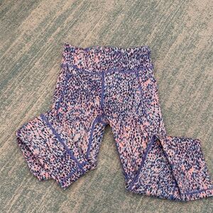 Athleta Kids Pink and Blue Patterned Leggings